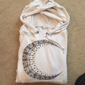 White crescent moon sweatshirt from Pacsun